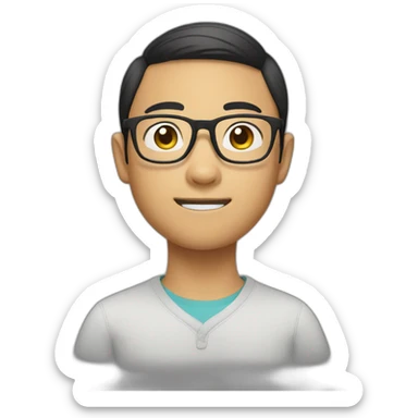 onloop asian boy in specs sticker