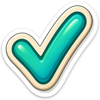 cartoon style sticker of a single check mark symbol, simple and clear, no text sticker