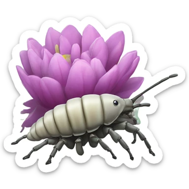 Flower behind isopod sticker