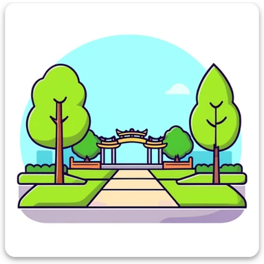 retro 1930s scene with anthropomorphised animals in t-shirts and shorts walking together in a park, black and white sticker