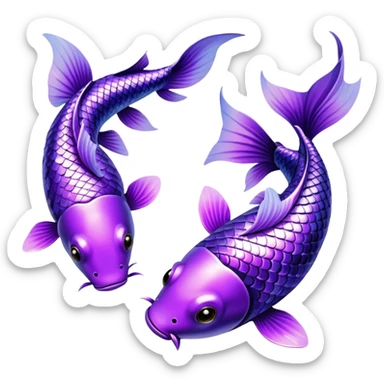 Two purple koi fish  sticker