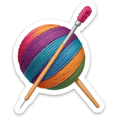 ball of wool with a knitting needle through it sticker
