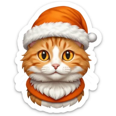 Un gato con gorro navideño sticker