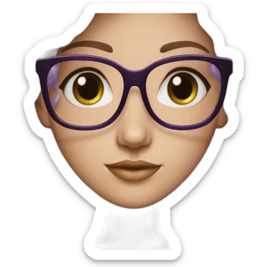 white-girl-purple-wavy-hair-green-eyes-square-glasses sticker