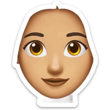 chica gordita de media melena lisa marrón oscuro con ojos marrones, feliz y con un gato naranja y blanco sticker