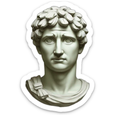 Roman Caesar statue with olive crown sticker
