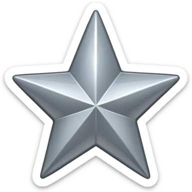 glitter gray star y2k 3d icon sticker