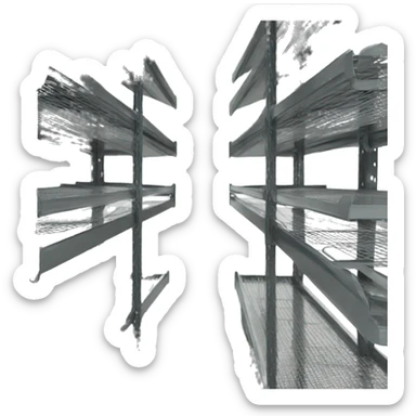 Back metal rack with metal shelves sticker