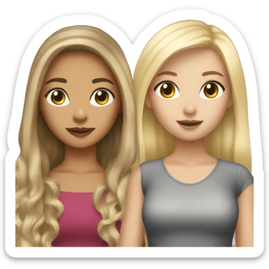  Brunette hair girl and a blonde haired bestie  sticker