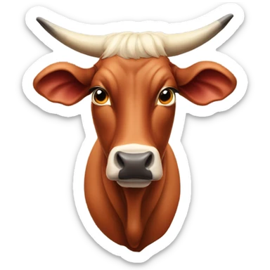 red brahman cow with one hump sticker