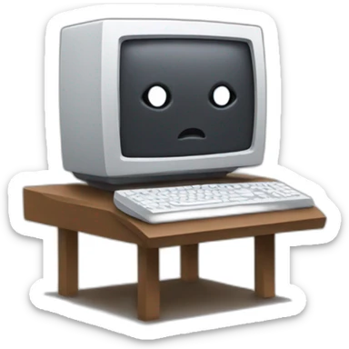Computer with a face, arms and legs sticker