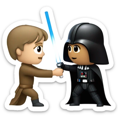 Luke Skywalker fighting Darth Vader sticker