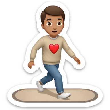 man with heart eyes slip and fall on sidewalk  sticker