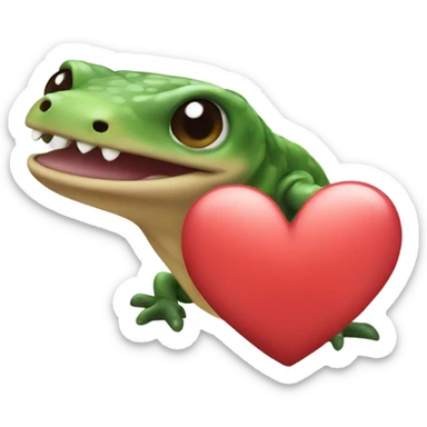 Salamander happy sending a heart sticker