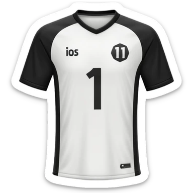White and black soccer jersey with number 1 sticker