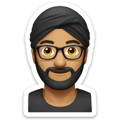 Punjabi man with glasses wearing a black durag sticker
