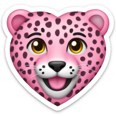 pink cheetah heart sticker
