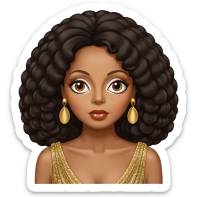 Diana Ross with dark brown hair sticker