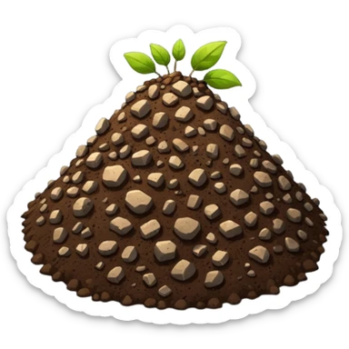 pile of soil with small pieces only sticker