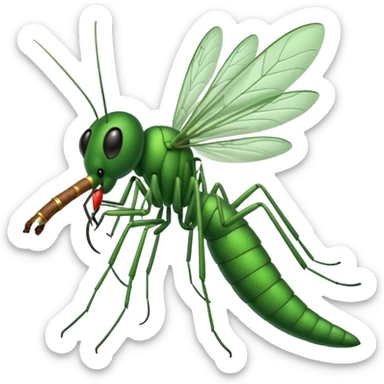 mosquito verde fumando un cigarro sticker