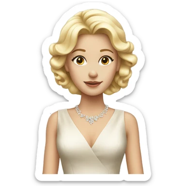 blonde girl in elegant dress sticker