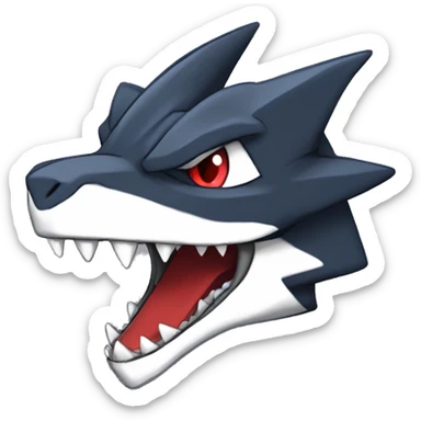 Black Cool Edgy Anthro Sharpedo-Sergal-Garchomp-Fakémon  with White and Red Edgy markings sticker