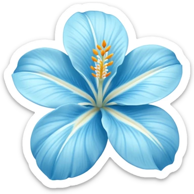 pastel blue Tropical flower sticker