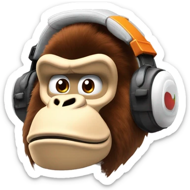 Donkey kong casque Apple sur la tête sticker