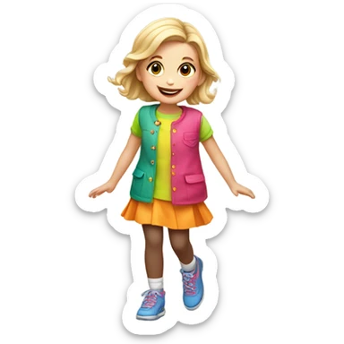 a little white girl playing hopscotch sticker