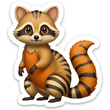 Cacomistl-Tanuki-Civet-Numbat-hybrid (full body) sticker