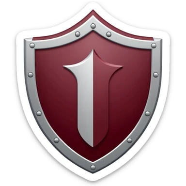 

"A modern shield-shaped logo divided into maroon and grey quarters, featuring three upward-pointing white pillars or beams with circular dots at the top, symbolizing strength, protection, and unity."
(Bangalore Trilife hospital logo)
 sticker