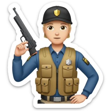 Fantasma con Glock en la mano izquierda, con gorra y un chaleco antibalas  sticker