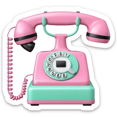 pink and mint-colored telephone sticker