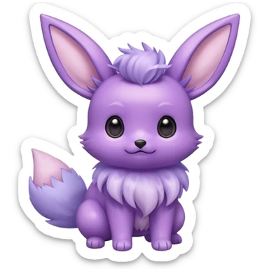 Kawaii Shiny Pastel Violet Lavender Eevee Full Body sticker