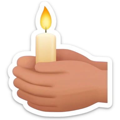 A fb picture that shows thanks with a hands praying and a candle burning with vilet bluish color background sticker