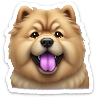 Chow chow dog with purple tongue sticker