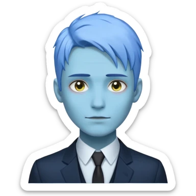 ethereal-pastel-transparent-translucent-gorgeous-spectral-dark-greyish-blue-whitish-gloomy-man-with-blue-hair-with-a-beautiful-black-suit sticker
