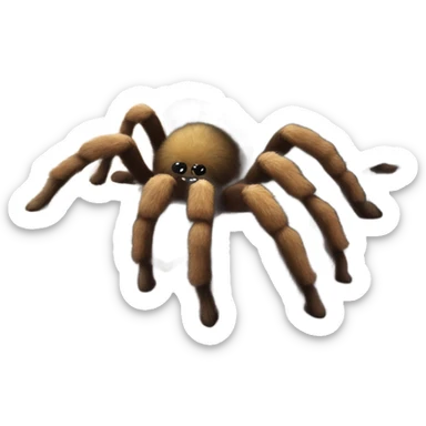 A scary tarantula laying in bed reading a book sticker