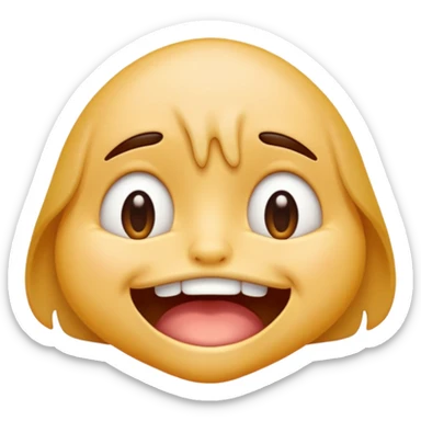 Normal emoji face but he is braindead. eyelids drooping, jaw hanging slightly open and drooling sticker