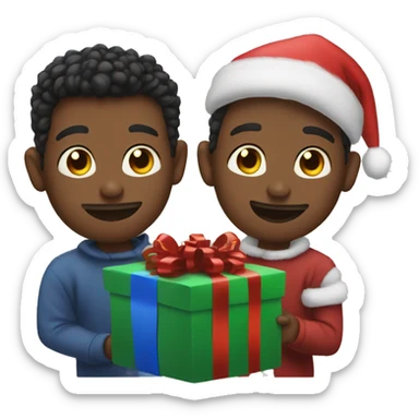 Two boyfriends opening Xmas presents sticker
