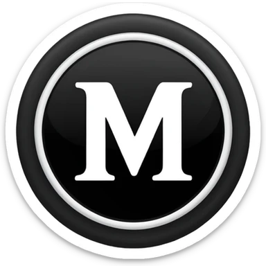 Black circle with “MB” written on in the middle of it. Nothing else sticker