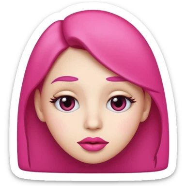 I want an emoji with the eyes looking to the side and with big pink lips and a judgemental face sticker