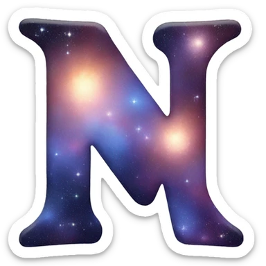 Create the Letter N what look like the universe sticker