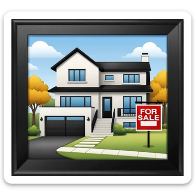 4d house w for sale sign sticker