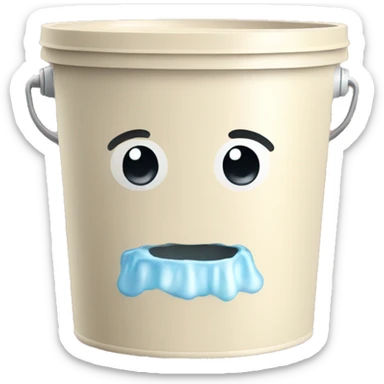 washing gel in a beige bucket sticker