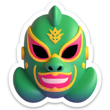Louisiana themed luchador mask with alligator design and bayou elements sticker