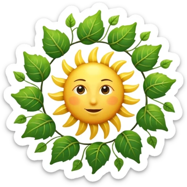 Spiral sun with vine rays sticker