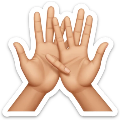 W V as hand signs sticker