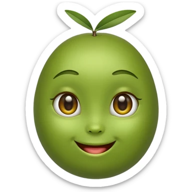 cute olive, smiling sticker