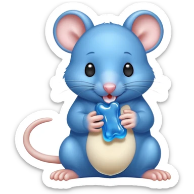 raton comiendo gomita azul sticker